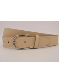AnnaMatoni Damen Ledergürtel, beige, casual, Gr. 110, unifarben, Rindsleder, Gürtel, mit silberner Schließe