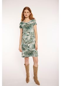 Haily's HAILY’S Damen Minikleid "SH V DR Mi44ke"6359 sanftes weiß palm, feminin, Gr. XS, gemustert, Web, Obermaterial: 95% Viskose, 5% Elasthan, Kleider