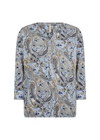 soyaconcept Damen T-Shirt "SC-FELICITY AOP 511"air blau combi, modisch, Gr. XL, gemustert, Single Jersey, Obermaterial: 50% Baumwolle, 50% Viskose,