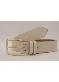 AnnaMatoni Damen Ledergürtel, beige, casual, Gr. 80, unifarben, Rindsleder, Gürtel, mit goldener Schließe