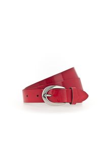 Tamaris Damen Ledergürtel, rot, klassisch,modisch,elegant, Gr. 100, unifarben, Materialmix, Gürtel, weiches Lack-Rindleder mit hochglänzendem Finish