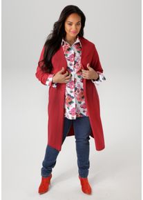 ANISTON PLUS Damen Strickjacke, rot, casual, Gr. 44, unifarben, Feinstrick, Obermaterial: 80% Viskose, 20% Polyamid, Strickjacken, in trendiger