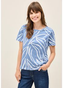 Cecil Damen T-Shirtdeep pastel blau, Basic, Gr. XXL, bedruckt, Web, 100% Baumwolle, Shirts, Feel Good Fit