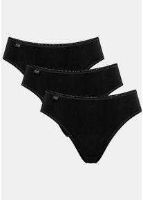 Sloggi Damen Jazz-Pants Slips "24/7 Cotton Tai C3P", Gr. 48, schwarz, Jersey, Obermaterial: 96% Baumwolle, 4% Elasthan (LYCRA), unifarben,