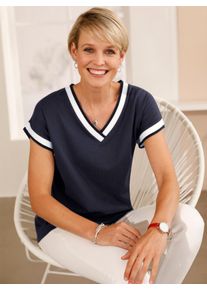 Classic Basics Damen Kurzarmshirt "Kurzarm-Shirt", blau, Gr. 54, unifarben, 100% Baumwolle, Shirts