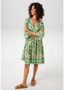 Aniston CASUAL Damen Tunikakleid, bunt, feminin, Gr. 44, bedruckt, Paisley, geblümt, gemustert, Web, Obermaterial: 100% Viskose, Kleider, mit