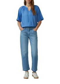 s.Oliver Damen Kurzarmbluse, blau, casual, Gr. 34, bedruckt, Obermaterial: 84% Viskose, 16% Polyamid, Blusen, mit All-Over Print