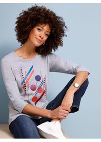 Classic Basics Damen 3/4-Arm-Shirt "3/4-Arm-Shirt"grau, meliert, topas, Gr. 56, gemustert, mehrfarbig, bedruckt, 50% Baumwolle, 50% Polyester, Shirts