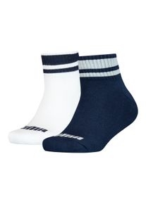 Puma Kinder Kurzsocken "Clyde Junior", Gr. 27, blau, Baumwollmischung, gestreift, Socken, mit gestreiften Bündchen
