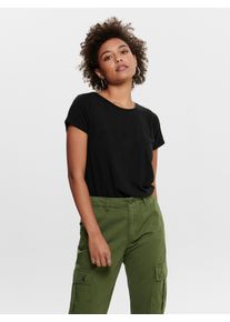 Only Damen Kurzarmshirt "ONLGRACE S/S T-SHIRT CS JRS", schwarz, casual, Gr. S, unifarben, Jersey, Obermaterial: 95% Modal, 5% Elasthan, Shirts