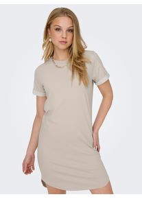 Jacqueline de Yong JDY Damen Jerseykleid "JDYIVY S/S DRESS JRS NOOS", grau, modisch, Gr. XS, unifarben, Jersey, Obermaterial: 62% Baumwolle, 38% Polyester, Kleider