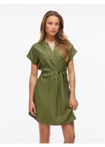 Vila Damen Minikleid "VICLO S/S SHORT DRESS - NOOS", grün, modisch, Gr. 42, unifarben, Web, Obermaterial: 80% Viskose, 20% Polyamid, Kleider