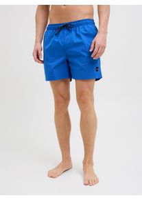 Jack & Jones JACK & JONES Herren Badeshorts "JPSTMAUI JJSWIM SOLID AKM SN", blau, modisch, Gr. S, unifarben, Web, Polyester, Badehosen