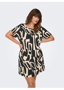 Only CARMAKOMA Damen Sommerkleid "CARLUX SS TUNIC DRESS WVN NOOS"schwarz aop:vendome geo, modisch, Gr. 48, bedruckt, Web, Obermaterial: 97%