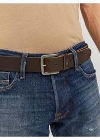 Jack & Jones JACK & JONES Damen Ledergürtel "JACFLAG LEATHER BELT 4 CM NOOS", braun, casual, Gr. 80, unifarben, Büffelleder, Gürtel