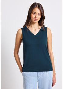 Street One Damen T-Shirt, blau, casual, Gr. 44, unifarben, Stoff, 95% Viskose, 5% Elasthan, Shirts, aus elastischem Materialmix