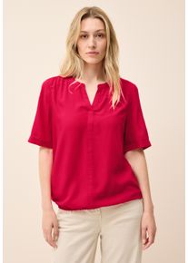 Cecil Damen Kurzarmbluseglazed apple rot, casual, Gr. L, unifarben, Stoff, 100% Viskose, Blusen, mit Elastiksaum