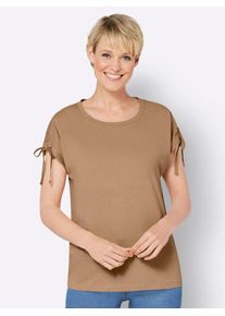 Classic Basics Damen Kurzarmshirt "Kurzarm-Shirt", braun, Gr. 44, unifarben, 100% Baumwolle, Shirts