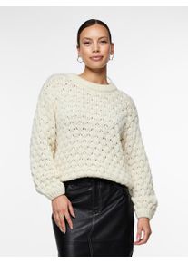 Y.A.S Damen Strickpullover "YASBUBBA LS KNIT PULLOVER S. NOOS", beige, casual, Gr. XL, unifarben, Strick, Obermaterial: 50% Polyester, 40% Polyacryl,