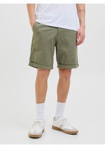 Jack & Jones JACK & JONES Herren Chinoshorts "JPSTBOWIE JJSHORTS S", grün, modisch, Gr. XS, unifarben, Web, Obermaterial: 98% Baumwolle, 2% Elasthan, Hosen, mit