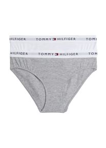 Kinder Bikinislip "2 PK BIKINI", Tommy Hilfiger Underwear, Gr. 128weiß, light grau, Jersey, Obermaterial: 95% Baumwolle, 5% Elasthan, meliert,