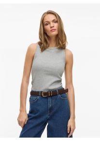 Vila Damen Tanktop "VISOLA S/L TANK TOP - NOOS", grau, modisch, Gr. L, unifarben, Jersey, Obermaterial: 57% Baumwolle, 38% Polyester, 5% Elasthan,