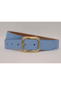 AnnaMatoni Damen Ledergürtel, blau, casual, Gr. 80, unifarben, Rindsleder, Gürtel, mit goldener Schließe