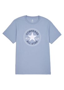 Converse Damen T-Shirt "UNISEX Converse GO-TO ALL STAR PATCH LOGO STANDARD FIT T-SHIRT"wet stone, sportlich, Gr. XS, Single Jersey, Obermaterial: