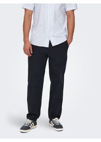 Only & Sons ONLY & SONS Herren Trainingshose "ONSSINUS LOOSE 0007 COT LIN PANT NOOS", blau, modisch, Gr. XL, unifarben, Web, Obermaterial: 75% Baumwolle, 25%