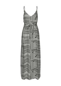 Véro Moda VERO MODA Damen Spaghettikleid "VMEASY JOY SLIT MAXI V-NECK DRESS WV GA"schwarz aop:pernille, modisch, Gr. XS, bedruckt, Web, Obermaterial: 100%