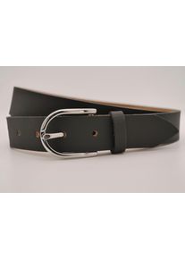 AnnaMatoni Damen Ledergürtel, schwarz, casual, Gr. 95, unifarben, Rindsleder, Gürtel, mit silberner Schließe