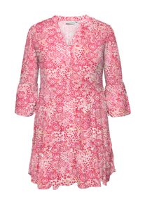 Only CARMAKOMA Damen Tunikakleid "CARMARRAKESH LIFE 3/4 TUNIC DRESS AOP"cloud dancer aop:sikka print, casual, Gr. 46, bedruckt, Jersey, Obermaterial:
