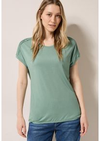 Cecil Damen T-Shirtmatcha grün, casual, Gr. XS, unifarben, Jersey, Obermaterial: 50% Baumwolle, 50% Modal, Shirts, mit elastischem Bund