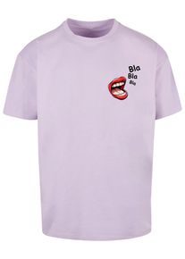 Merchcode Herren T-Shirt "Merchcode Herren Bla Bla Bla Comic Heavy Oversized Tee", lila, casual, Gr. XS, bedruckt, 100% Baumwolle, Shirts