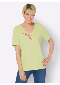 Classic Basics Damen V-Shirt "V-Shirt", bunt, Gr. 44, geblümt, gemustert, mehrfarbig, 100% Baumwolle, Shirts