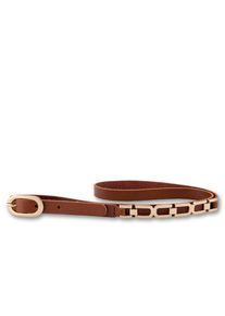 Bernd Götz BERND GÖTZ Damen Ledergürtel, braun, casual, Gr. 80, unifarben mit Farbeinsatz, Rindsleder, Gürtel, mit stylischer Goldkettenverzierung