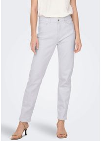 Only Damen Ankle-Jeans "ONLEMILY STRETCH HW ST AK DNM CRO790NOOS", weiß, casual, Gr. 27, unifarben, Denim/Jeans, Obermaterial: 99% Baumwolle, 1%