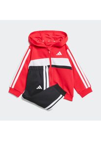 Kinder Trainingsanzug "I 3S TIB FL SET"pure ruby, weiß, schwarz, sportlich, Gr. 62, adidas Sportswear, Obermaterial: 70% Baumwolle, 30% Polyester,