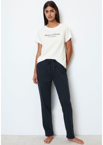 Marc O'Polo MARC O'POLO Damen Pyjamahose "Mix & Match Cotton-Woven", Gr. S, blau, Single Jersey, Obermaterial: 100% Baumwolle, unifarben, casual, Hosen, mit