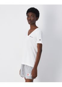 Champion Damen T-Shirt, weiß, sportlich, Gr. L, Single Jersey, Obermaterial: 100% Baumwolle, Shirts