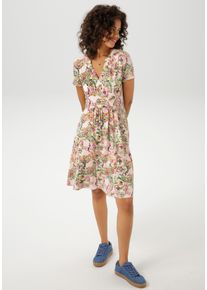 Aniston CASUAL Damen Sommerkleid, bunt, feminin, Gr. 48, bedruckt, Paisley, Single Jersey, Obermaterial: 95% Viskose, 5% Elasthan, Kleider, mit