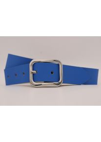 AnnaMatoni Damen Ledergürtel, blau, casual, Gr. 95, unifarben, Rindsleder, Gürtel, mit silberner Schließe
