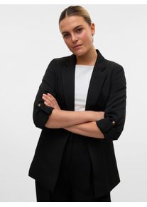 Véro Moda VERO MODA Damen Kurzblazer "VMGLORIA 3/4 SLIM BLAZER NOOS"schwarz detail:gold button, modisch, Gr. 42, unifarben, Web, Obermaterial: 95% Polyester,