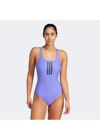 Damen Badeanzug "3S MID SUIT", blau, sportlich, Gr. 38, adidas Performance, Obermaterial: 78% Polyamid, 22% Elasthan, Badeanzüge