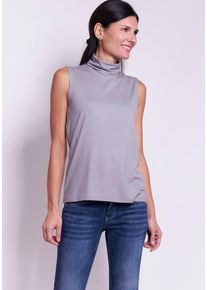Seidel Moden Damen Tanktop, grau, casual, Gr. 42, unifarben, Jersey, Obermaterial: 95% Viskose, 5% Elasthan, Tops, mit Rollkragen MADE IN GERMANY