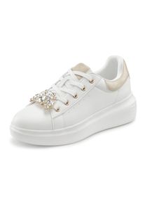 Lascana Damen Sneaker "Freizeitschuh, Schnürhalbschuh, Halbschuh", Gr. 35, weiß, Obermaterial: 100% Lederimitat. Futter: 100% Textilmaterial.