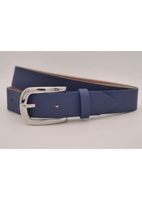 AnnaMatoni Damen Ledergürtel, blau, casual, Gr. 90, unifarben, Rindsleder, Gürtel, mit silberner Schließe