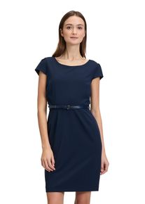 BETTY & CO BETTY & CO Damen Etuikleid "Betty & Co Etuikleid mit Gürtel", blau, feminin, Gr. 46, Obermaterial: 59% Polyester, 37% Viskose, 4% Elasthan. Futter: