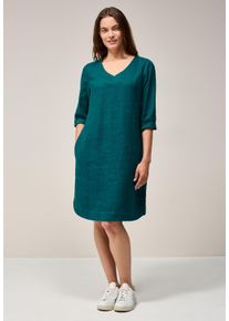 Cecil Damen Sommerkleid, grün, casual, Gr. M, unifarben, Stoff, 100% Leinen, Kleider, mit Turn-Up Funktion