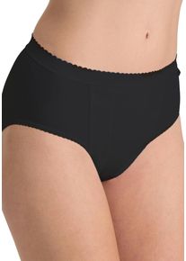 Sloggi Damen Shapingslip "Control Tai 2P", Gr. 48, schwarz, Single Jersey, Obermaterial: 94% Baumwolle, 6% Elasthan, unifarben, Unterhosen,